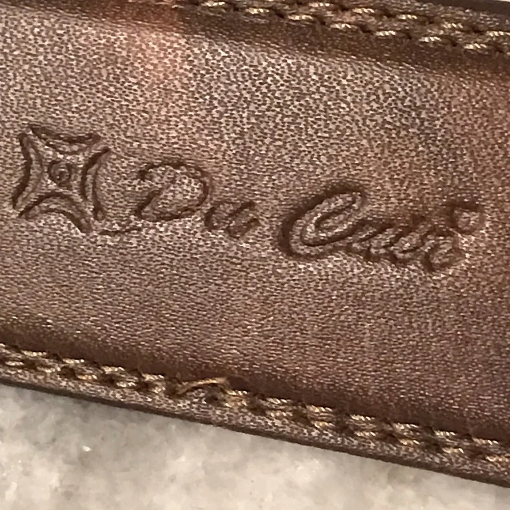 Du Cuir Belt Mens 38 Brown Leather Classic Business Formal Professional Festival